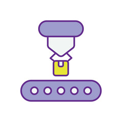 Robotic Sorting System vector icons stock illustration