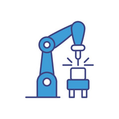 Robotic Welding System vector icons stock illustration