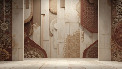 Modern Stage Design Abstract Ethnic Patterns & Neutral Palette