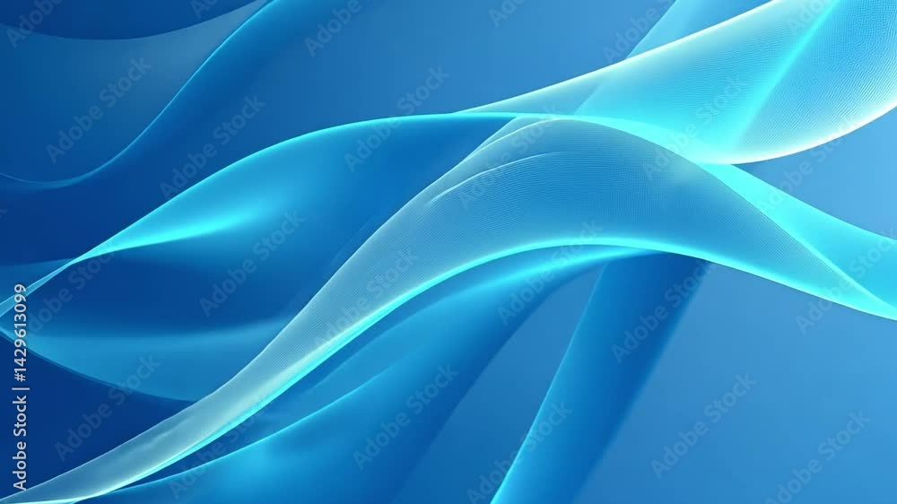 Poster soft blue waves fluid abstract design with smooth curves and gradients for calming background and el
