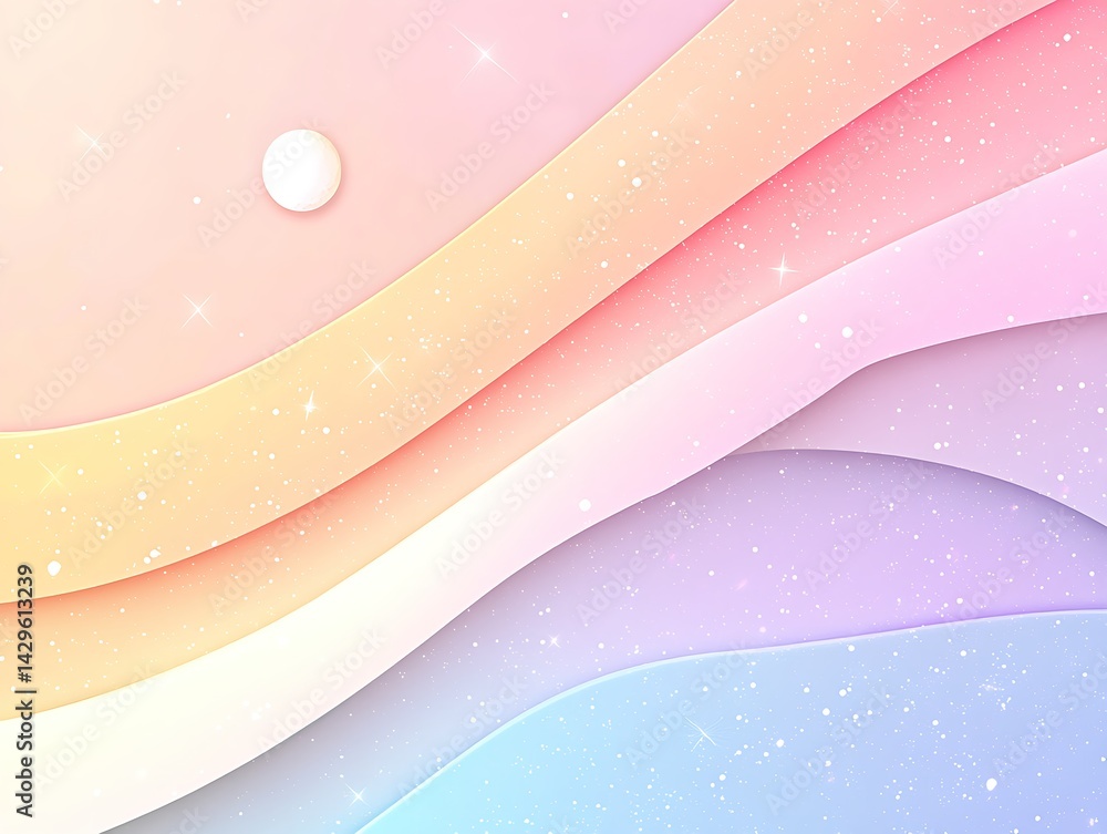 Aufkleber pastel wave abstract background with soft gradient colors