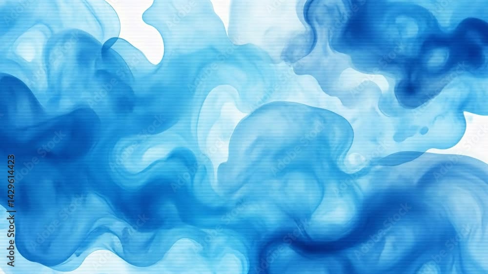 Poster serene abstract background with flowing blue waves and fluid textures, creating beautiful pattern fo