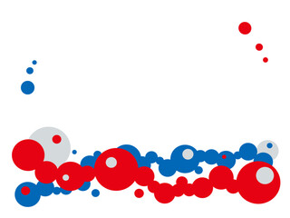 大阪EXPO万博スタイルの青と赤のイラストフレームベクター背景6