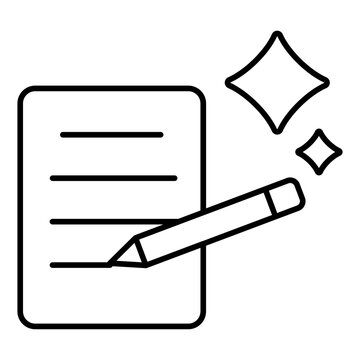 writing pencil on paper with sparkles clip art preview