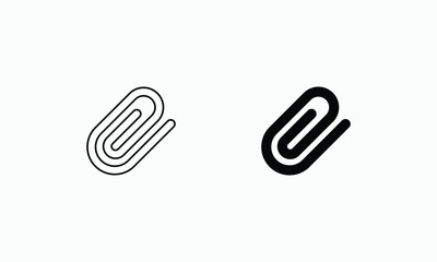 Obraz premium paperclip icons set Line and Glyph black vector icon stock illustration
