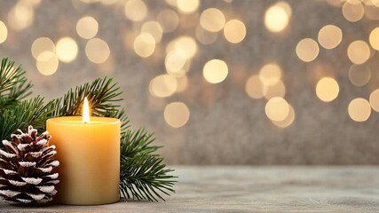 Eco Friendly Christmas Website Design with Optimized Performance Featuring Pinecone Candle and Bokeh Lights for a Sustainable and Elegant Holiday Aesthetic - Powered by Adobe