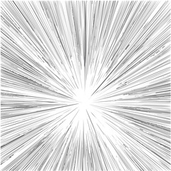 Dynamic burst of speed lines in manga comic style illustration. Vector illustration