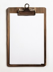 Blank wooden clipboard with paper (2)