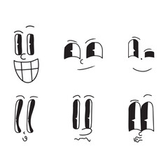 bundle cartoon expression with retro style of expression 90s classic character