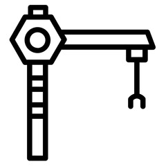 Tower Crane Harbor Line Icon