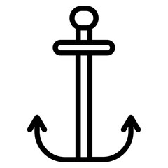 Anchor Harbor Sea Line Icon