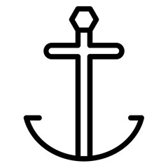 Anchor Harbor Sea Line Icon
