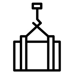 Cargo Container Crane Line Icon