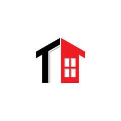 Letter T and House Logo Design 012