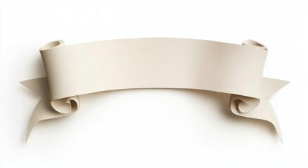 Blank beige ribbon banner