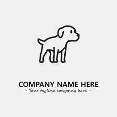 Dog illustration black and white for logo company vector image
