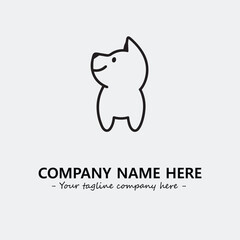 Dog illustration black and white for logo company vector image
