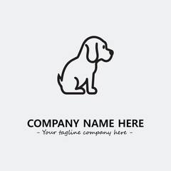 Dog illustration black and white for logo company vector image
