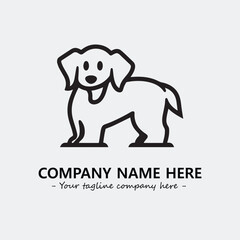 Dog illustration black and white for logo company vector image
