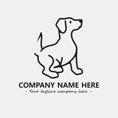 Dog illustration black and white for logo company vector image
