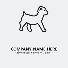 Dog illustration black and white for logo company vector image

