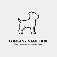 Dog illustration black and white for logo company vector image
