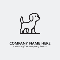 Dog illustration black and white for logo company vector image
