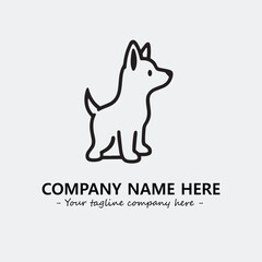 Dog illustration black and white for logo company vector image
