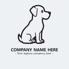 Dog illustration black and white for logo company vector image
