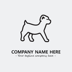 Dog illustration black and white for logo company vector image
