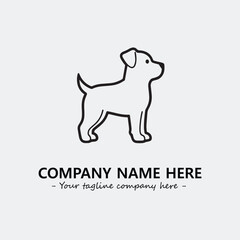 Dog illustration black and white for logo company vector image
