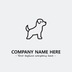 Dog illustration black and white for logo company vector image
