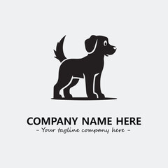Dog illustration black and white for logo company vector image
