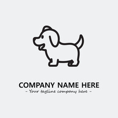 Dog illustration black and white for logo company vector image
