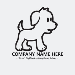 Dog illustration black and white for logo company vector image
