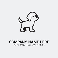 Dog illustration black and white for logo company vector image
