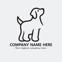 Dog illustration black and white for logo company vector image
