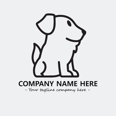 Dog illustration black and white for logo company vector image
