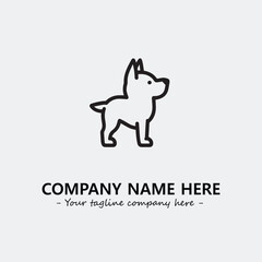 Dog illustration black and white for logo company vector image
