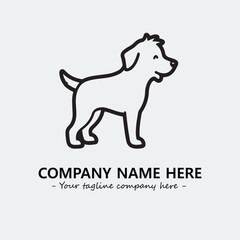 Dog illustration black and white for logo company vector image
