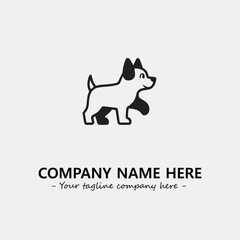 Dog illustration black and white for logo company vector image
