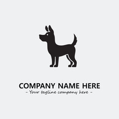 Dog illustration black and white for logo company vector image
