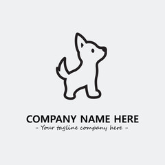 Dog illustration black and white for logo company vector image
