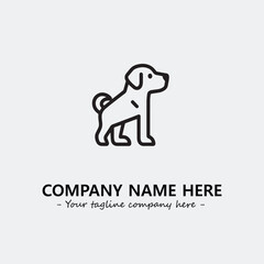 Dog illustration black and white for logo company vector image
