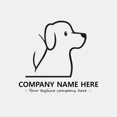 Dog illustration black and white for logo company vector image
