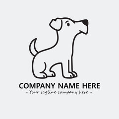 Dog illustration black and white for logo company vector image
