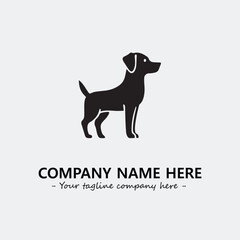 Dog illustration black and white for logo company vector image
