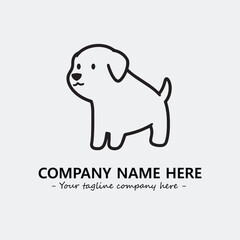 Dog illustration black and white for logo company vector image
