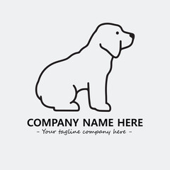 Dog illustration black and white for logo company vector image
