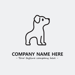 Dog illustration black and white for logo company vector image
